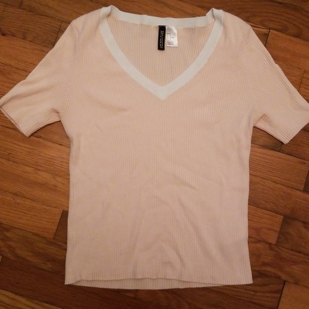 Pink top v neck size medium